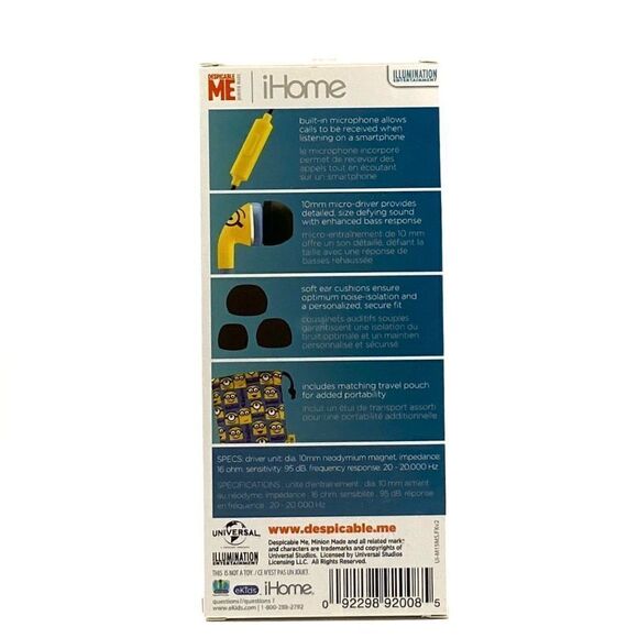 EKIDS DESPICABLE Me Minion Made Earbud Headphones - Picture 3 of 3